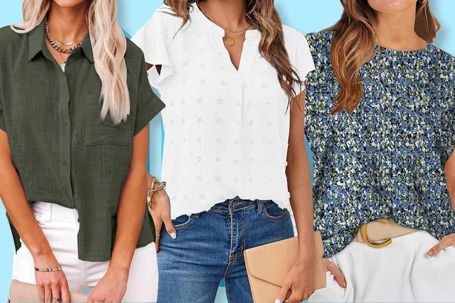 3/4 Sleeve Blouses for Summer