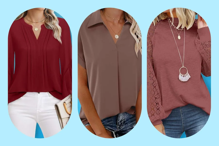 3/4 Sleeve Blouses for Summer